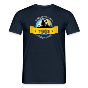 44. Geburtstag Rocking the crowd since 04/1981 - Männer T-Shirt - Navy - Vorne - AI Model Male 178 light (178cm)
