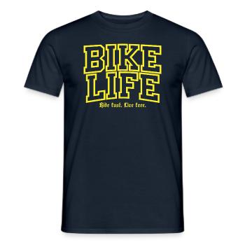 Ride fast Live Free Gelb - Männer T-Shirt - Navy - Vorne - AI Model Male 178 light (178cm)