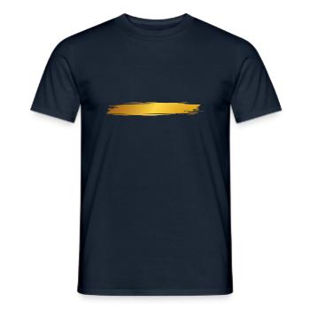 Peinture blob splash peinture peintre cadeau rayures or - T-shirt homme - marine - Devant - AI Model Male 178 light (178cm)