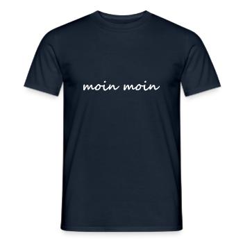 Moin Moin - Guten Morgen - Nordsee - Ostsee - Möwe - Männer T-Shirt - Navy - Vorne - AI Model Male 178 light (178cm)