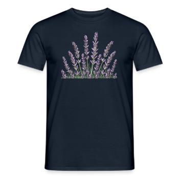 Lavender Lavender stalks - Men's T-Shirt - navy - Front - AI Model Male 178 light (178cm)