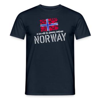 Norway norge - Men's T-Shirt - navy - Front - AI Model Male 178 light (178cm)