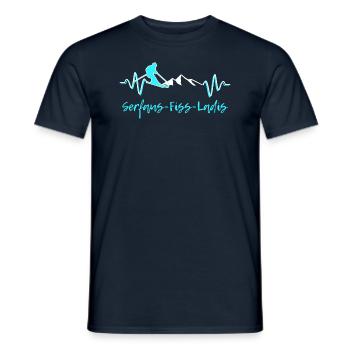 Skifahren Serfaus Fiss Ladis - Männer T-Shirt - Navy - Vorne - AI Model Male 178 light (178cm)
