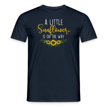 Little Sunflower - Annonce de l’arrivée de bébé - T-shirt homme - marine - Devant - AI Model Male 178 light (178cm)