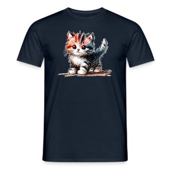 Kätzchen - Männer T-Shirt - Navy - Vorne - AI Model Male 178 light (178cm)