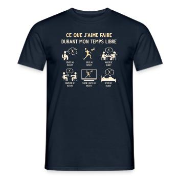 Basketteur Basket Humour Temps Libre - T-shirt homme - marine - Devant - AI Model Male 178 light (178cm)