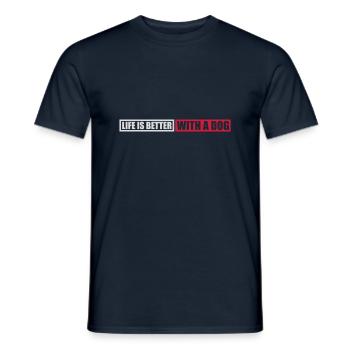 better with a dog - Men's T-Shirt - navy - Front - AI Model Male 178 light (178cm)