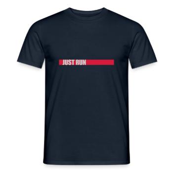 Bar Logo Just Run - Men's T-Shirt - navy - Front - AI Model Male 178 light (178cm)