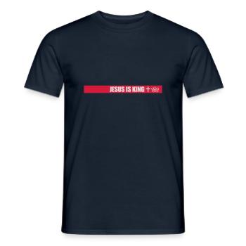 Citation de Jésus est roi - T-shirt homme - marine - Devant - AI Model Male 178 light (178cm)