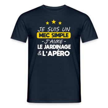 Jardin - Homme - Jardinage - Jardin - Cadeau - T-shirt homme - marine - Devant - AI Model Male 178 light (178cm)