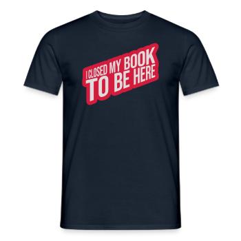 I closed my book - Männer T-Shirt - Navy - Vorne - AI Model Male 178 light (178cm)