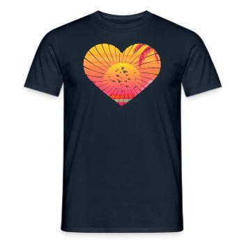 Illustration abstraite de la Saint-Valentin tropicale - T-shirt homme - marine - Devant - AI Model Male 178 light (178cm)