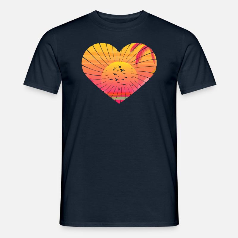 Abstract Tropical Valentine Artwork - Männer T-Shirt - Navy