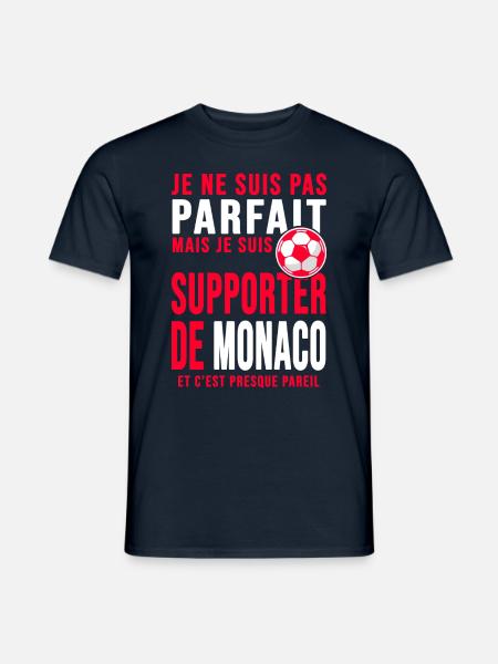 supporter foot Monaco Humour foot club Monégasques - T-shirt homme - marine