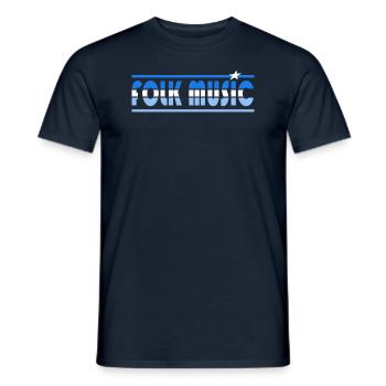 Musique Folk Rétro - T-shirt homme - marine - Devant - AI Model Male 178 light (178cm)