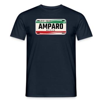 Amparo Personalized Mexican Vehicle plates w name - Men's T-Shirt - navy - Front - AI Model Male 178 light (178cm)