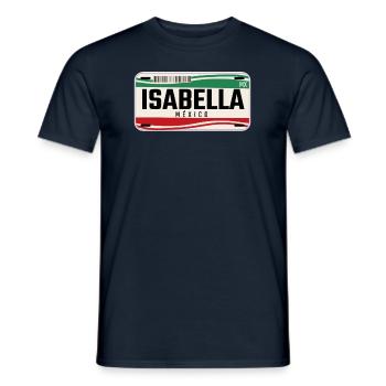 Isabella Personalized Mexican Vehicle plates w - Men's T-Shirt - navy - Front - AI Model Male 178 light (178cm)
