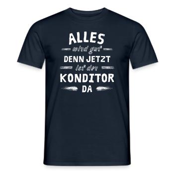 Alles wird gut denn jetzt ist der Konditor da - Männer T-Shirt - Navy - Vorne - AI Model Male 178 light (178cm)