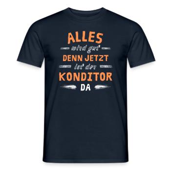 Alles wird gut denn jetzt ist der Konditor da - Männer T-Shirt - Navy - Vorne - AI Model Male 178 light (178cm)