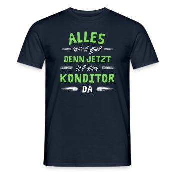 Alles wird gut denn jetzt ist der Konditor da - Männer T-Shirt - Navy - Vorne - AI Model Male 178 light (178cm)