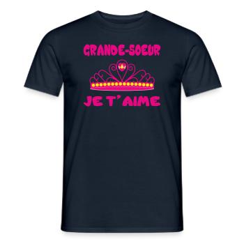 GROSSE SCHWESTER, ICH LIEBE DICH - Männer T-Shirt - Navy - Vorne - AI Model Male 178 light (178cm)