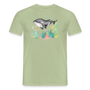 Orca Ozean Underwater - Männer T-Shirt - Sage - Vorne - AI Model Male 178 light (178cm)