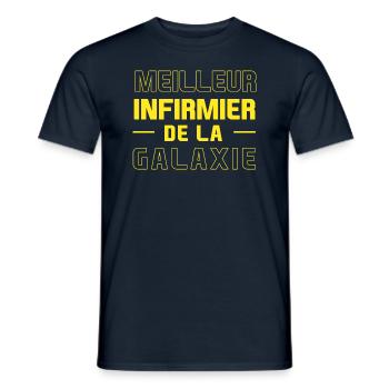 Meilleur infirmier de la galaxie - T-shirt homme - marine - Devant - AI Model Male 178 light (178cm)