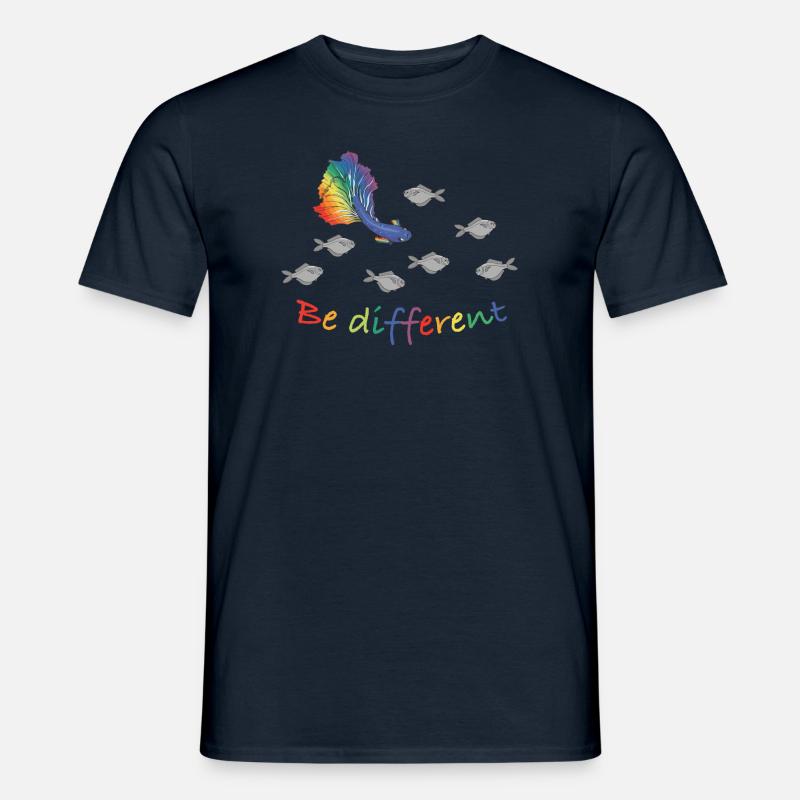 Be different - Motivation - LGBTQ - Rainbow - Männer T-Shirt - Navy