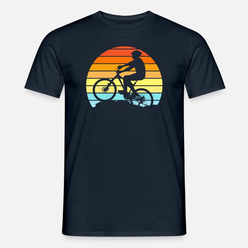 Mountainbiker Retro - Männer T-Shirt - Navy