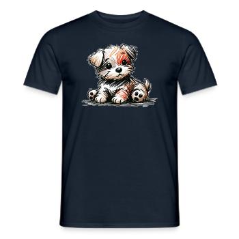 Hündchen - Männer T-Shirt - Navy - Vorne - AI Model Male 178 light (178cm)