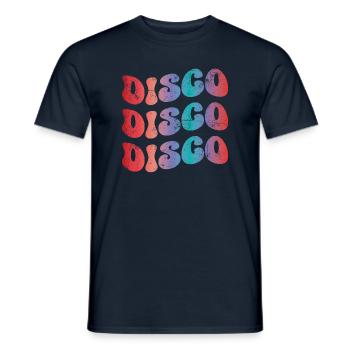 Disco Rétro - T-shirt homme - marine - Devant - AI Model Male 178 light (178cm)