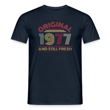 Millésime 1977 - T-shirt homme - marine - Devant - AI Model Male 178 light (178cm)