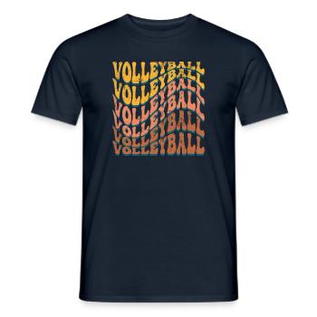 Volleyball Retro - Männer T-Shirt - Navy - Vorne - AI Model Male 178 light (178cm)