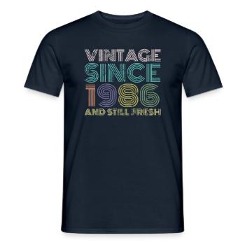 Vintage 1986 - Men's T-Shirt - navy - Front - AI Model Male 178 light (178cm)