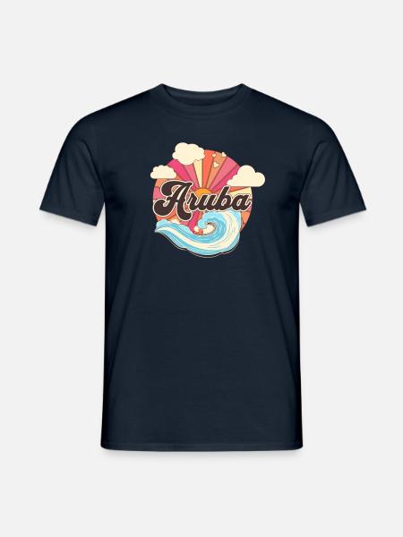 Aruba Karibik Insel Retro 80er Jahre - Männer T-Shirt - Navy