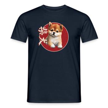 Japanese Shiba Inu Puppy - Men's T-Shirt - navy - Front - AI Model Male 178 light (178cm)
