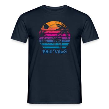 Années 1960 - T-shirt homme - marine - Devant - AI Model Male 178 light (178cm)