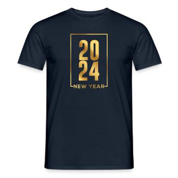 2024 New Year - Männer T-Shirt - Navy - Vorne - AI Model Male 178 light (178cm)