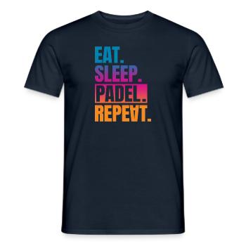 Eat Sleep Padel Repeat - Männer T-Shirt - Navy - Vorne - AI Model Male 178 light (178cm)