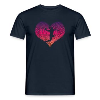 Handball Spielerin Herz - Männer T-Shirt - Navy - Vorne - AI Model Male 178 light (178cm)