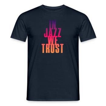 In Jazz we Trust - Men's T-Shirt - navy - Front - AI Model Male 178 light (178cm)
