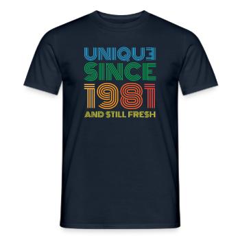 Vintage 1981 - Männer T-Shirt - Navy - Vorne - AI Model Male 178 light (178cm)