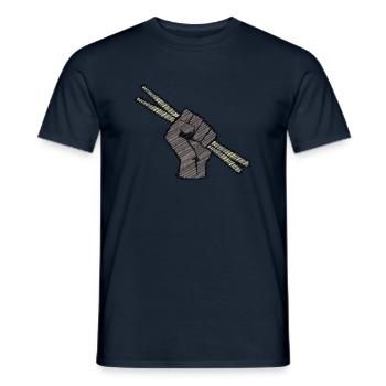 Schlagzeug Schlagzeuger - Männer T-Shirt - Navy - Vorne - AI Model Male 178 light (178cm)