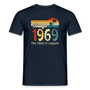 Vintage 1969 - Männer T-Shirt - Navy - Vorne - AI Model Male 178 light (178cm)