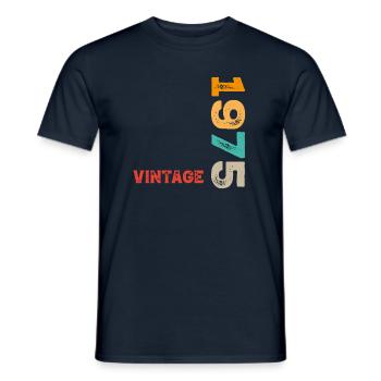 Millésime 1975 - T-shirt homme - marine - Devant - AI Model Male 178 light (178cm)