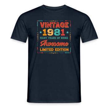 Vintage 1981 - Männer T-Shirt - Navy - Vorne - AI Model Male 178 light (178cm)