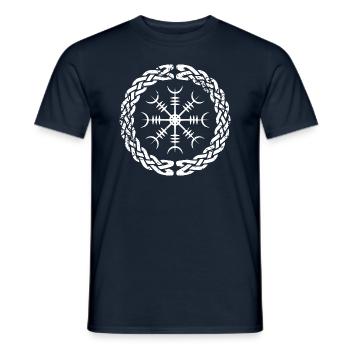 Aegishjalmur, Heaume de crainte, Viking, Nordique - T-shirt homme - marine - Devant - AI Model Male 178 light (178cm)