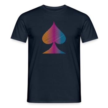 Farverige Poker Spades - Mænd T-shirt - marineblå - Foran - AI Model Male 178 light (178cm)