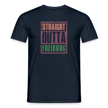 Straight outta Freiburg - Männer T-Shirt - Navy - Vorne - AI Model Male 178 light (178cm)