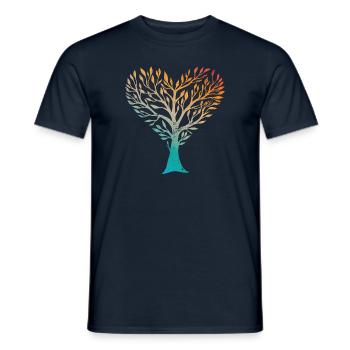Baum Herz Vintage - Männer T-Shirt - Navy - Vorne - AI Model Male 178 light (178cm)